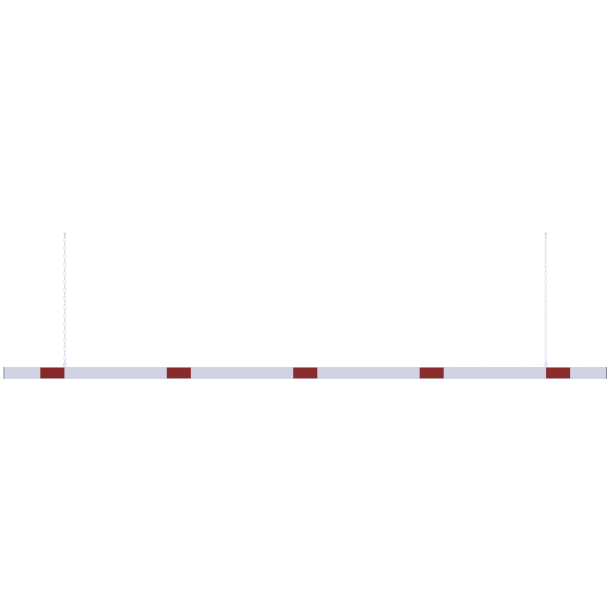 Barrier | aluminium profile | white coated / | red reflecting | white / red | reflecting both-sided | cross tube length: 5000 mm